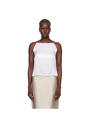 Ann Demeulemeester White Heda Slip Open Back Top
