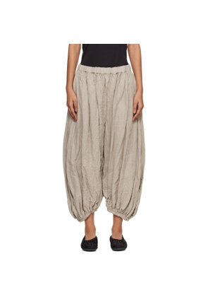 Comme des Garçons Beige Linen Herringbone Garment Treated Trousers