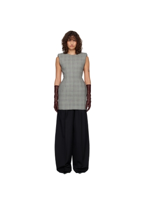 Mugler Gray Checked Stockman Mini Dress