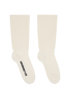 Rick Owens Off-White Knit Mid-Calf Socks