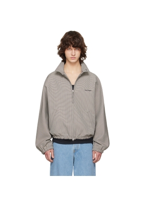 Courrèges Gray Houndstooth Zipped Bomber Jacket