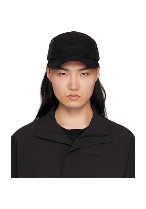 We11done Black Logo Embroidery Suede Cap