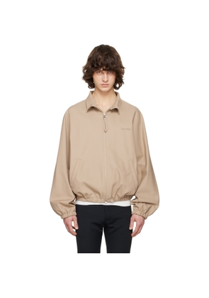 Courrèges Beige Cotton Zipped Bomber Jacket