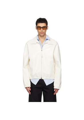 Courrèges Off-White Vinyl Zipped Bomber Jacket