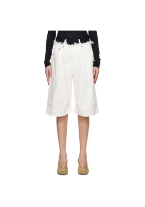 ALAINPAUL White Knee Denim Shorts