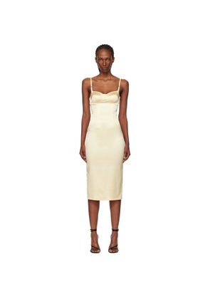 Mugler Yellow Lingerie Midi Dress