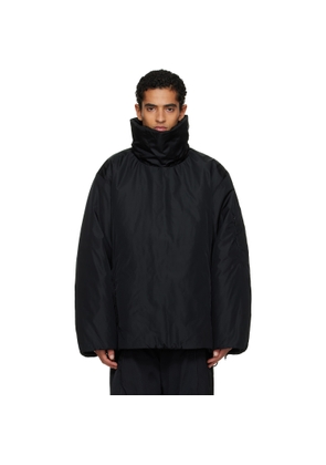 ALAINPAUL Black Oversized Padded Minimalist Anorak