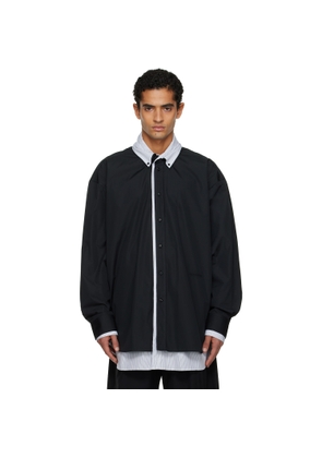 ALAINPAUL Black Double-Layered L/S Overshirt