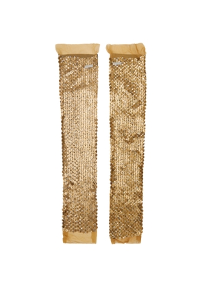 Edward Cuming Brown Hand Embroidered Sequin Leg Warmers