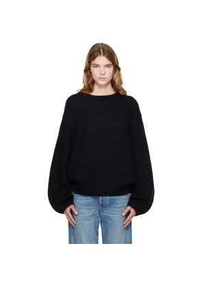 TOTEME Black Mohair Blend Rib Knit Sweater