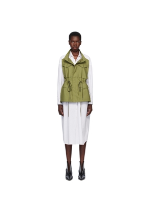 Junya Watanabe White & Khaki Shirt Midi Dress