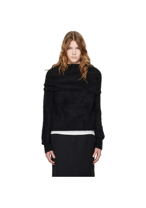 TOTEME Black Funnel Alpaca-Blend Knit Turtleneck
