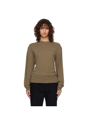 TOTEME Khaki Classic Cashmere Crew Knit Sweater