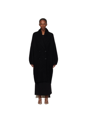 TOTEME Black Long Shawl-Lapel Cardigan