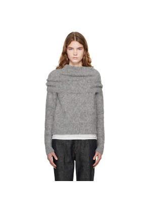TOTEME Gray Funnel Alpaca-Blend Knit Turtleneck