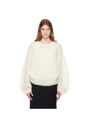 TOTEME Off-White Mohair Blend Rib Knit Sweater