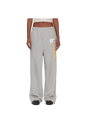 Maison MIHARA YASUHIRO Gray College Print Sweatpants