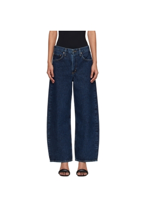 AGOLDE Navy Low Curve Crop Jeans