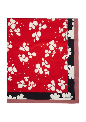Dries Van Noten Red Printed Viscose Scarf