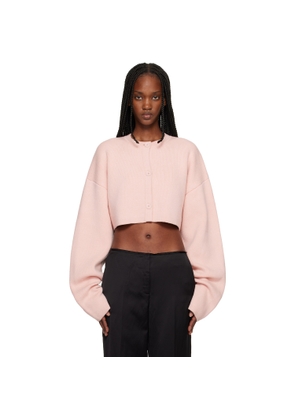 TOTEME Pink Cropped Oversized Cardigan