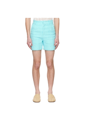 young n sang Blue Sequinned Shorts