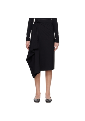 ALAINPAUL Black Extended Tailored Midi Skirt