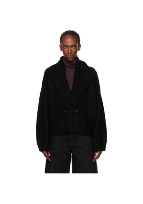TOTEME Black Shawl-Lapel Cardigan