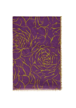 Dries Van Noten Purple & Yellow Floral Scarf