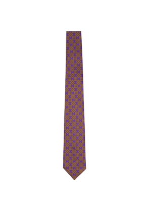 Dries Van Noten Purple & Orange Printed Silk Tie