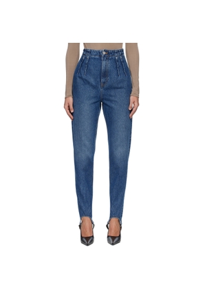 Mugler Blue Denim Cigarette Stirrup Jeans