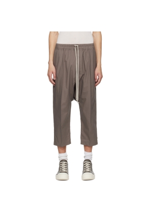 Rick Owens Gray Temple Drawstring Cropped Trousers
