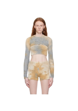 Off-White Beige & Navy Double Long Sleeve T-Shirt