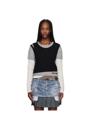 Andersson Bell Gray & Black Tres Over Layered Sweater