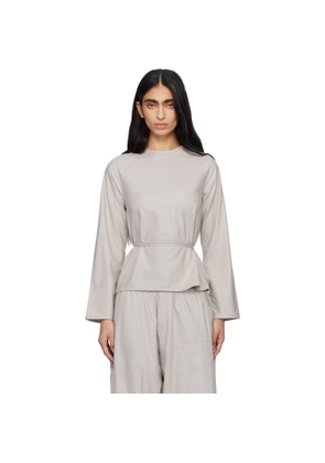 Baserange Taupe Long Sleeve Apron Top