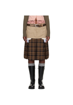 Andersson Bell Brown Double Layered Pleats Midi Skirt