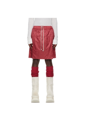 Rick Owens Moncler + Rick Owens Red Kilt Shorts