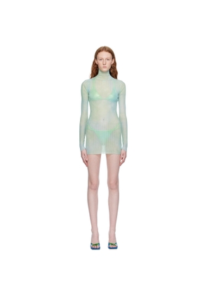 Off-White Blue Tie-Dye Minidress