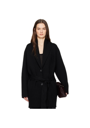TOTEME Black Shawl-Lapel Robe Cardigan
