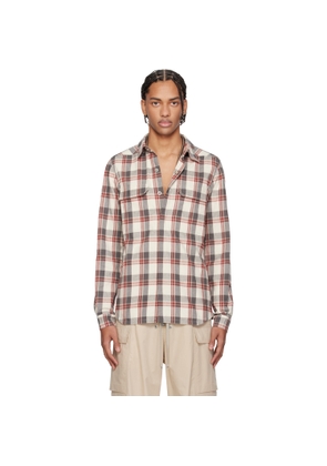 Rick Owens Off-White & Gray Temple Overshirt