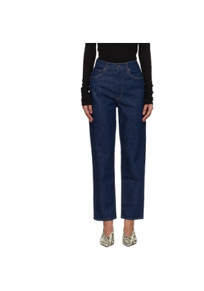 AGOLDE Blue 90's Pinch Waist Crop Comfort Stretch Jeans
