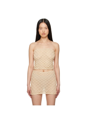 Isa Boulder Beige Macramist Tube Top