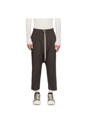 Rick Owens Gray Temple Drawstring Cropped Trousers
