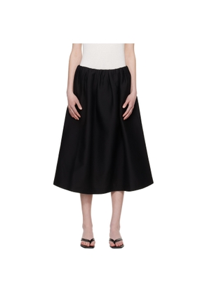 TOTEME Black Gathered Evening Midi Skirt
