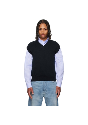 ABRA SSENSE Exclusive Navy Knitted Sweater Vest