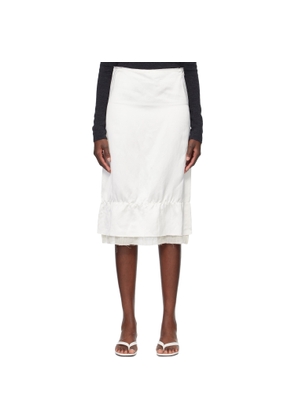 TOTEME Off-White Layered Satin Midi Skirt