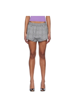 Meryll Rogge Black & White Drawstring Micro Shorts