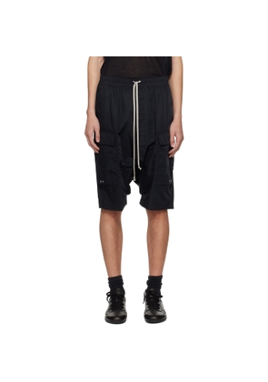 Rick Owens Black Temple Cargo Pods Shorts