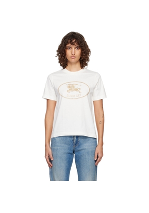 Burberry Off-White Knight Stamp Cotton T-shirt