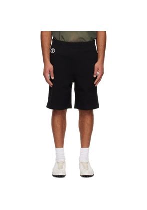 AAPE by A Bathing Ape Black 'AAPEUNVS' Moonface Logo Sweat Shorts