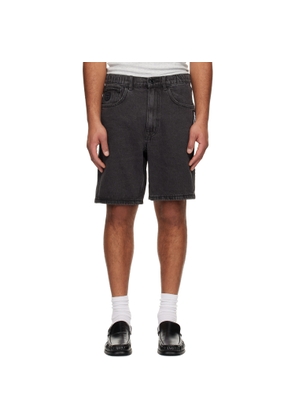 AAPE by A Bathing Ape Black 'AAPENOW' Denim Shorts